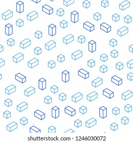 Light BLUE vector seamless, isometric background with rectangles. Illustration with set of colorful rectangles. Design for textile, fabric, wallpapers.