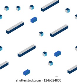Light BLUE vector seamless, isometric layout with lines, rectangles. Rectangles on abstract background with colorful gradient. Pattern for trendy fabric, wallpapers.