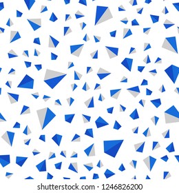 Light BLUE vector seamless, isometric layout with lines, triangles. Glitter abstract illustration with triangular shapes. Texture for window blinds, curtains.