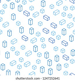 Light BLUE vector seamless, isometric pattern in square style. Modern abstract illustration with colorful rectangles. Design for textile, fabric, wallpapers.