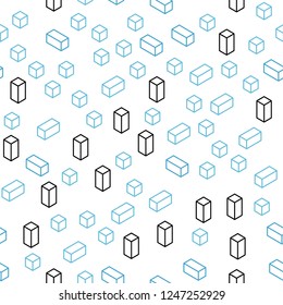 Light BLUE vector seamless, isometric background with rectangles. Modern abstract illustration with colorful rectangles. Design for textile, fabric, wallpapers.