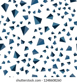 Light BLUE vector seamless, isometric backdrop with lines, triangles. Glitter abstract illustration with triangular shapes. Texture for window blinds, curtains.