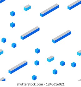 Light BLUE vector seamless, isometric layout with lines, rectangles. Abstract gradient illustration with rectangles. Pattern for trendy fabric, wallpapers.