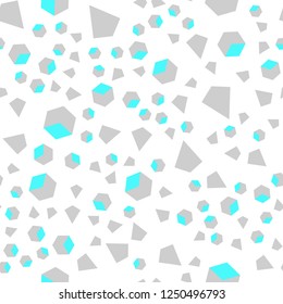 Light BLUE vector seamless, isometric backdrop with lines, rhombus. Illustration with colorful triangles, rectangles. Design for textile, fabric, wallpapers.