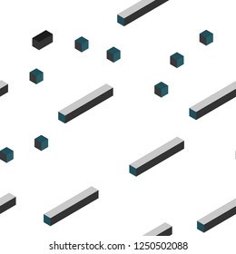 Light BLUE vector seamless, isometric pattern in square style. Glitter abstract illustration with rectangular shapes. Template for business cards, websites.