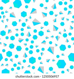 Light BLUE vector seamless, isometric backdrop with lines, rhombus. Abstract gradient illustration with triangles, cubes. Texture for window blinds, curtains.