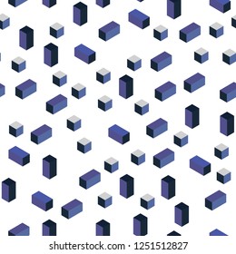Light BLUE vector seamless, isometric backdrop with rhombus. Abstract gradient illustration with rectangles. Texture for window blinds, curtains.