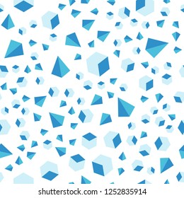 Light BLUE vector seamless, isometric background with triangles, cubes. Lines, rhombus with colorful gradient. Pattern for design of fabric, wallpapers.
