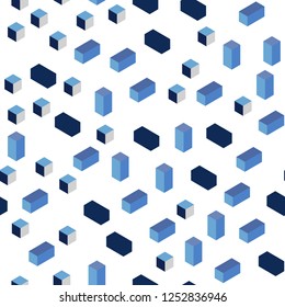 Light BLUE vector seamless, isometric backdrop with rhombus. Illustration with set of colorful rectangles. Design for wallpaper, fabric makers.