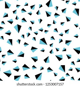 Light BLUE vector seamless, isometric pattern with polygonal style. Glitter abstract illustration with triangular shapes. Design for textile, fabric, wallpapers.