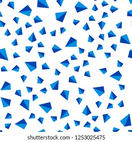 Light BLUE vector seamless, isometric template with crystals, triangles. Illustration with set of colorful triangles. Template for business cards, websites.