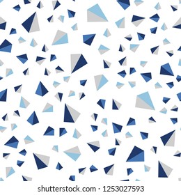 Light BLUE vector seamless, isometric background with triangles. Illustration with set of colorful triangles. Design for wallpaper, fabric makers.