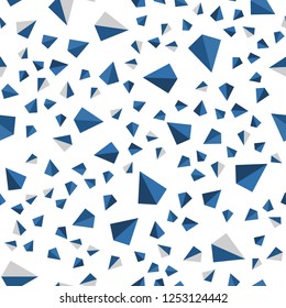 Light BLUE vector seamless, isometric template with crystals, triangles. Beautiful illustration with triangles in nature style. Design for wallpaper, fabric makers.