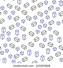 Light BLUE vector seamless, isometric template with rhombus. Abstract gradient illustration with rectangles. Template for business cards, websites.