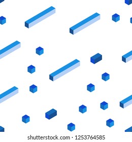 Light BLUE vector seamless, isometric texture in rectangular style. Glitter abstract illustration with rectangular shapes. Pattern for trendy fabric, wallpapers.