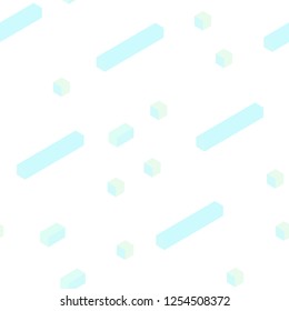 Light BLUE vector seamless, isometric cover in polygonal style. Rectangles on abstract background with colorful gradient. Pattern for design of fabric, wallpapers.