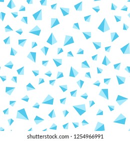 Light BLUE vector seamless, isometric layout with lines, triangles. Beautiful illustration with triangles in nature style. Design for textile, fabric, wallpapers.