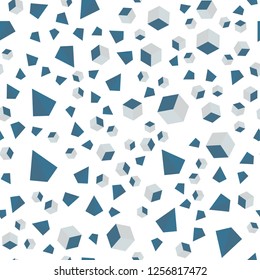 Light BLUE vector seamless, isometric texture with poly style with cubes. Glitter abstract illustration with squares, lines. Texture for window blinds, curtains.