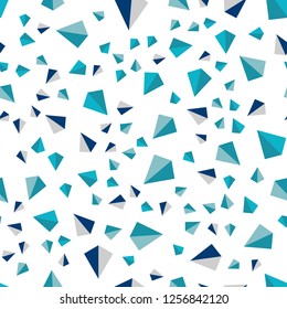 Light BLUE vector seamless, isometric template with crystals, triangles. Modern abstract illustration with colorful triangles. Texture for window blinds, curtains.