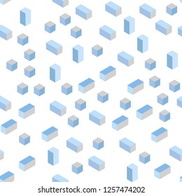 Light BLUE vector seamless, isometric template with rhombus. Modern abstract illustration with colorful rectangles. Template for business cards, websites.