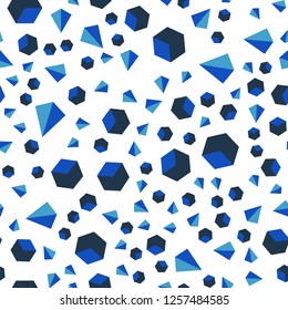 Light BLUE vector seamless, isometric pattern with polygonal style with cubes. Lines, rhombus with colorful gradient. Pattern for design of fabric, wallpapers.