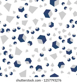 Light BLUE vector seamless, isometric background with triangles, cubes. Decorative design in abstract style with lines, cubes. Pattern for trendy fabric, wallpapers.