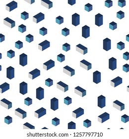 Light BLUE vector seamless, isometric backdrop with rhombus. Abstract gradient illustration with rectangles. Texture for window blinds, curtains.