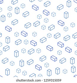 Light BLUE vector seamless, isometric pattern in square style. Illustration with set of colorful rectangles. Design for wallpaper, fabric makers.