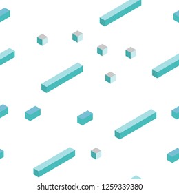 Light BLUE vector seamless, isometric backdrop with rhombus. Beautiful illustration with rectangles and squares. Pattern for design of fabric, wallpapers.