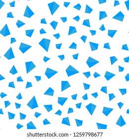 Light BLUE vector seamless, isometric template with crystals, triangles. Modern abstract illustration with colorful triangles. Design for textile, fabric, wallpapers.