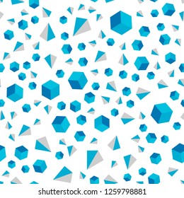 Light BLUE vector seamless, isometric texture with poly style with cubes. Lines, rhombus with colorful gradient. Texture for window blinds, curtains.