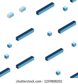 Light BLUE vector seamless, isometric pattern in square style. Modern abstract illustration with colorful rectangles. Pattern for design of fabric, wallpapers.