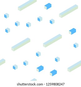 Light BLUE vector seamless, isometric template with rhombus. Decorative design in abstract style with rectangles. Pattern for design of fabric, wallpapers.