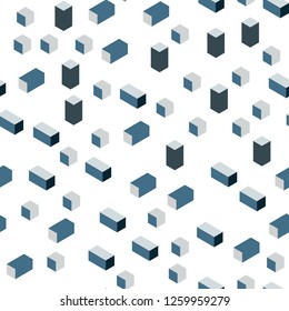 Light BLUE vector seamless, isometric layout with lines, rectangles. Glitter abstract illustration with rectangular shapes. Design for wallpaper, fabric makers.