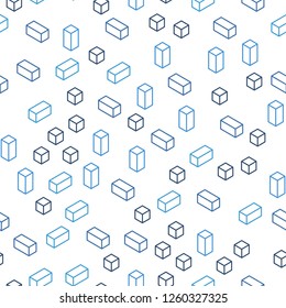 Light BLUE vector seamless, isometric background with rectangles. Abstract gradient illustration with rectangles. Design for wallpaper, fabric makers.