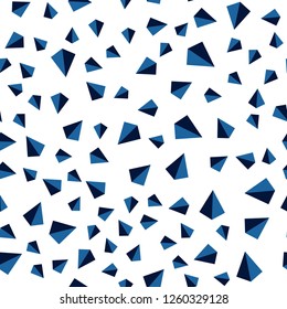 Light BLUE vector seamless, isometric background with triangles. Illustration with set of colorful triangles. Pattern for design of fabric, wallpapers.