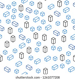 Light BLUE vector seamless, isometric cover in polygonal style. Glitter abstract illustration with rectangular shapes. Pattern for design of fabric, wallpapers.