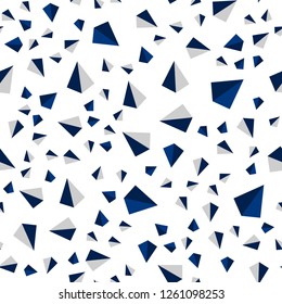 Light BLUE vector seamless, isometric template with crystals, triangles. Triangles on abstract background with colorful gradient. Template for business cards, websites.