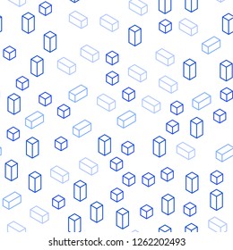 Light BLUE vector seamless, isometric background with rectangles. Illustration with set of colorful rectangles. Template for business cards, websites.