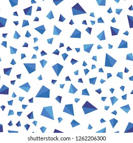 Light BLUE vector seamless, isometric texture with triangular style. Illustration with set of colorful triangles. Texture for window blinds, curtains.