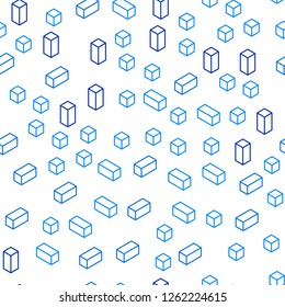 Light BLUE vector seamless, isometric backdrop with rhombus. Decorative design in abstract style with rectangles. Design for wallpaper, fabric makers.