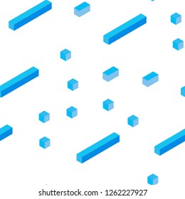Light BLUE vector seamless, isometric background with rectangles. Abstract gradient illustration with rectangles. Design for wallpaper, fabric makers.