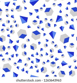 Light BLUE vector seamless, isometric cover with triangles, rectangles. Decorative design in abstract style with lines, cubes. Pattern for design of fabric, wallpapers.