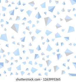 Light BLUE vector seamless, isometric pattern with polygonal style. Triangles on abstract background with colorful gradient. Pattern for trendy fabric, wallpapers.