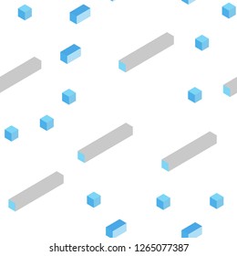 Light BLUE vector seamless, isometric pattern in square style. Modern abstract illustration with colorful rectangles. Design for textile, fabric, wallpapers.