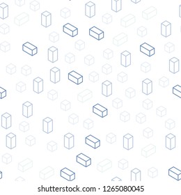 Light BLUE vector seamless, isometric background with rectangles. Illustration with set of colorful rectangles. Pattern for design of fabric, wallpapers.