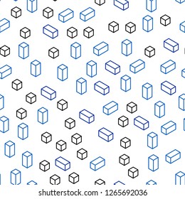 Light BLUE vector seamless, isometric template with rhombus. Modern abstract illustration with colorful rectangles. Design for textile, fabric, wallpapers.