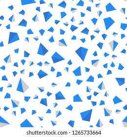 Light BLUE vector seamless, isometric backdrop with lines, triangles. Triangles on abstract background with colorful gradient. Pattern for trendy fabric, wallpapers.