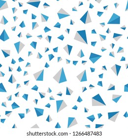 Light BLUE vector seamless, isometric pattern with polygonal style. Abstract gradient illustration with triangles. Pattern for design of fabric, wallpapers.