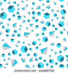 Light BLUE vector seamless, isometric layout with rectangles, triangles. Glitter abstract illustration with squares, lines. Pattern for design of fabric, wallpapers.
